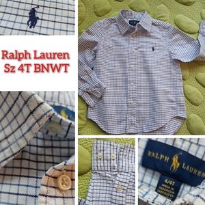 4T - Ralph Lauren Kids Checkered Shirt - Blue